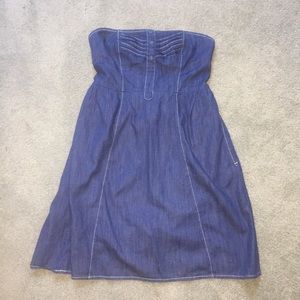 strapless denim dress